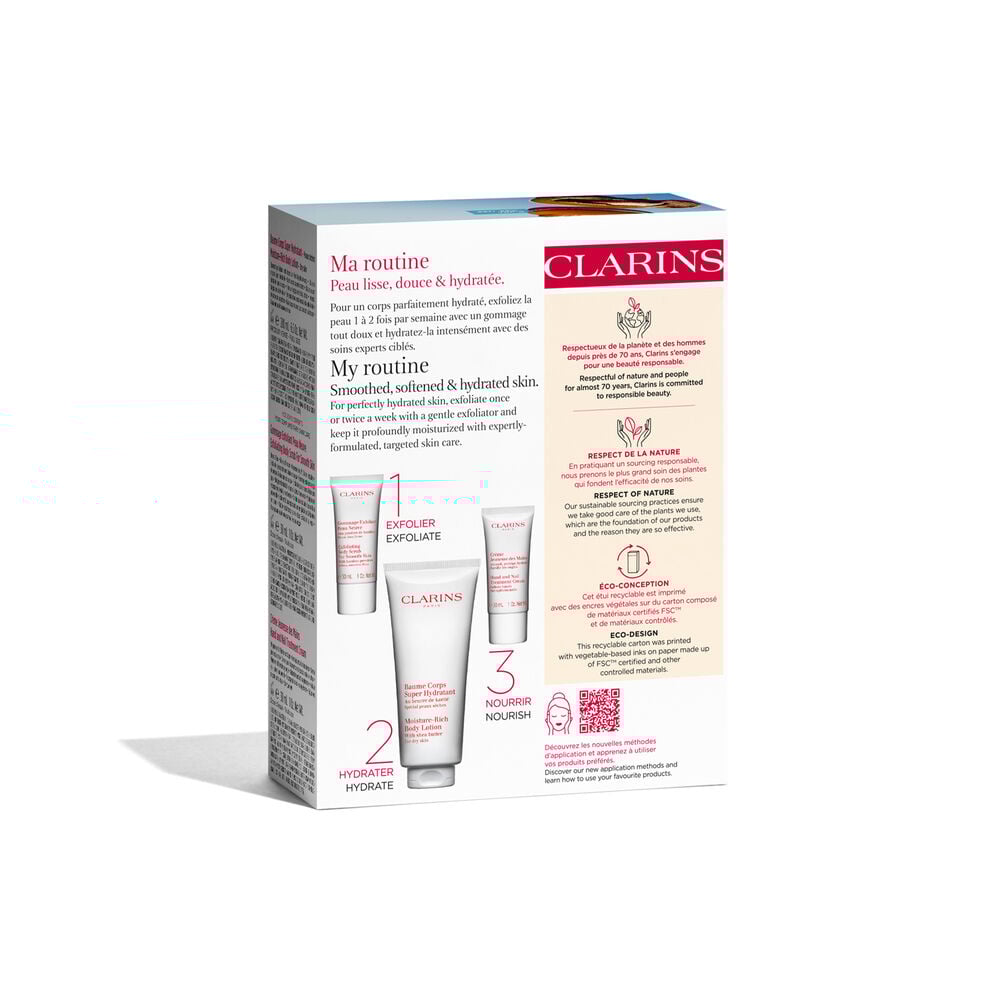 Coffret Baume Corps Super Hydratant, Gommage Exfoliant Peau Neuve et Crème Jeunesse des Mains