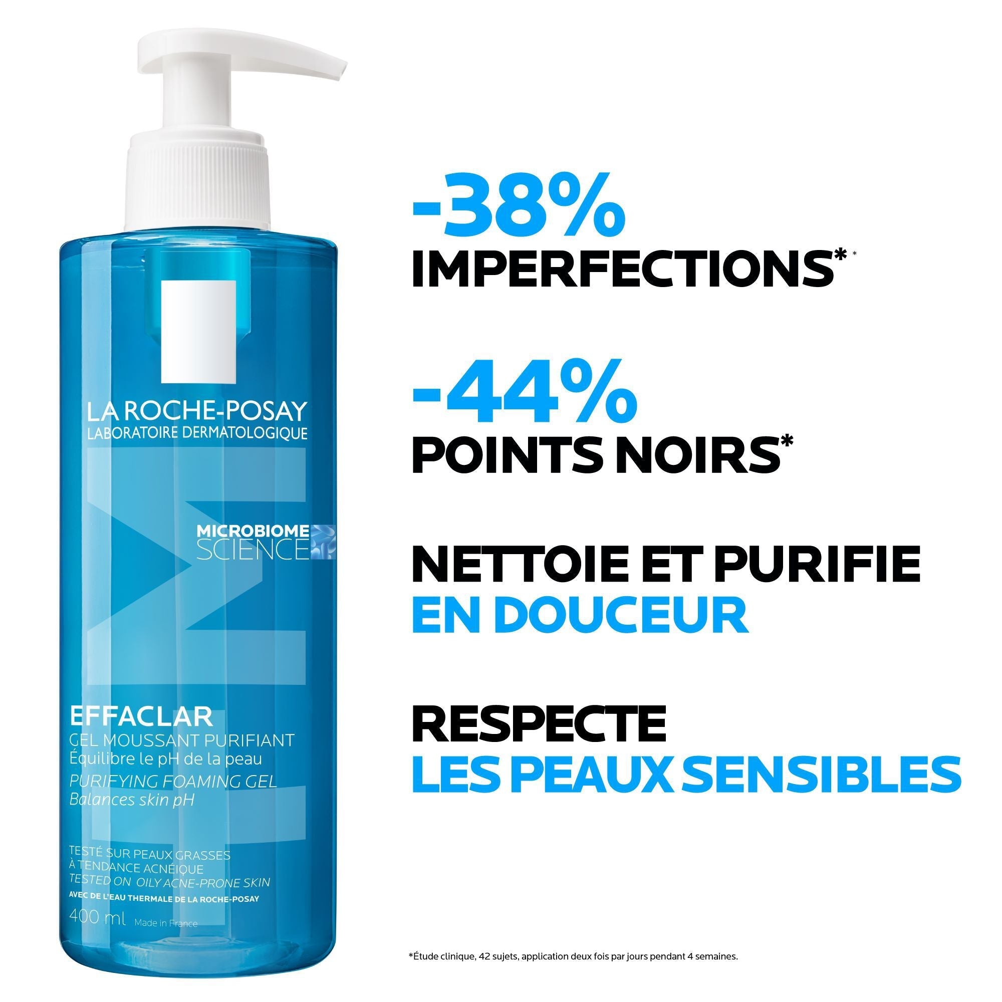 EFFACLAR GEL MOUSSANT PURIFIANT NETTOYANT PEAU GRASSE - 400 ml