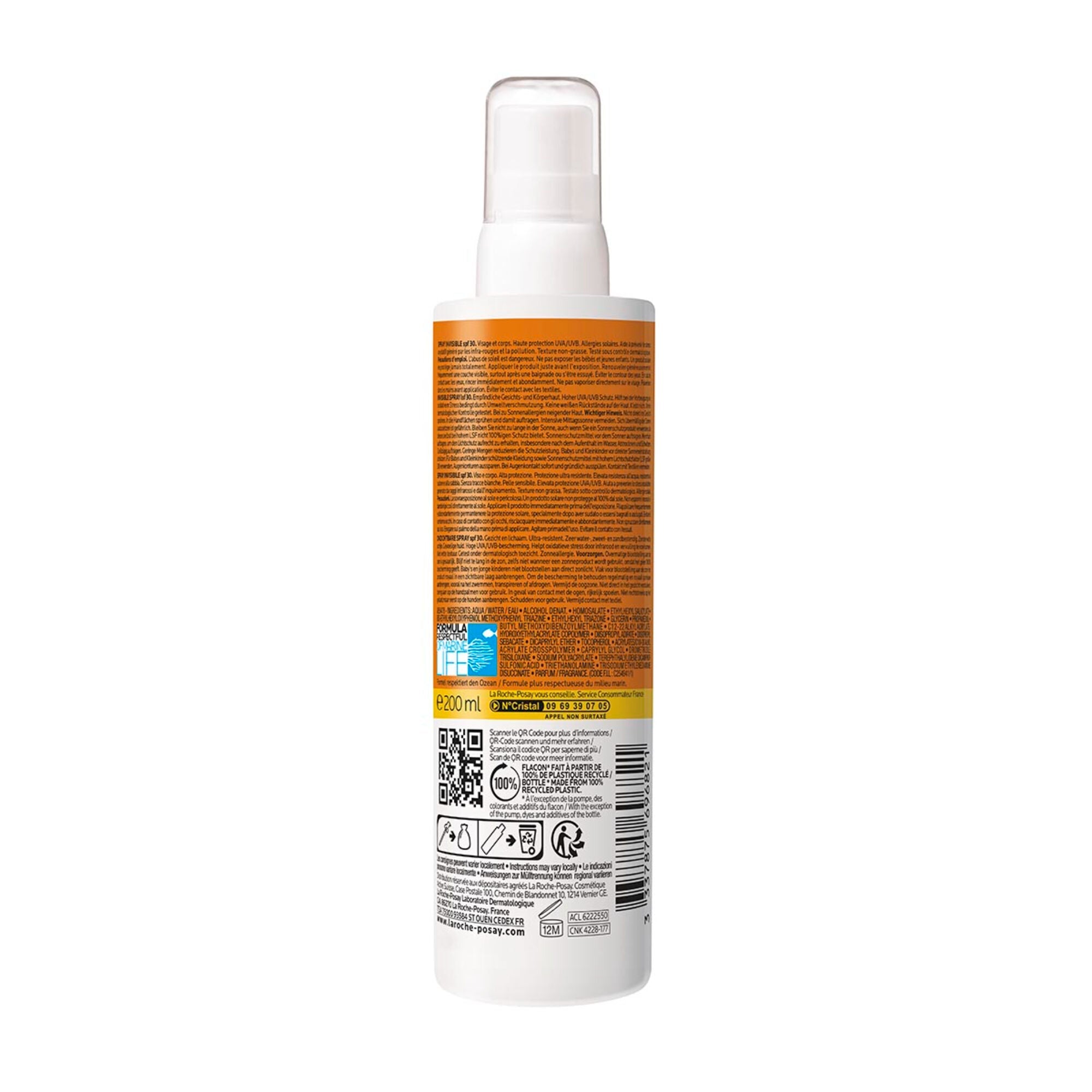 ANTHELIOS SOLAIRE CRÈME SOLAIRE EN SPRAY SPF30 AVEC PARFUM - 200 ml
