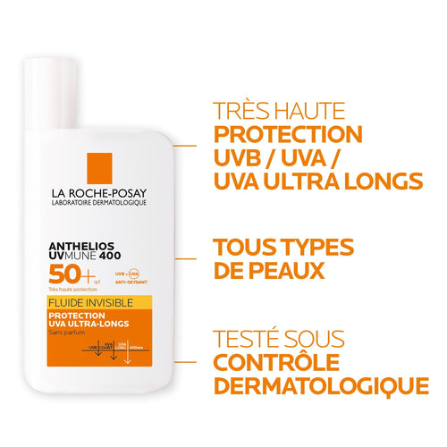 ANTHELIOS UVMUNE 400 CRÈME SOLAIRE FLUIDE INVISIBLE SANS PARFUM