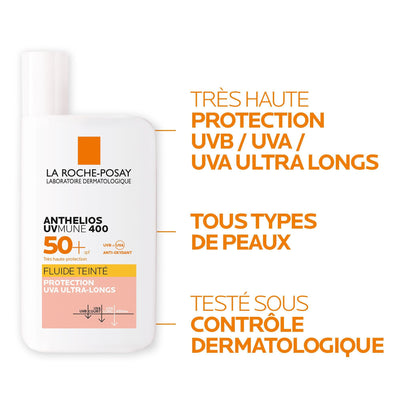 ANTHELIOS UVMUNE 400 CRÈME SOLAIRE FLUIDE INVISIBLE TEINTÉE - 50 ml