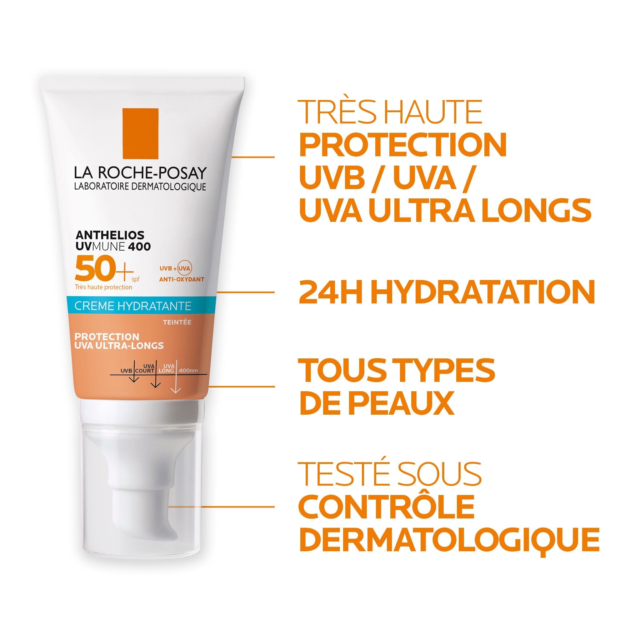 ANTHELIOS UVMUNE 400 CRÈME SOLAIRE PEAU SENSIBLE TEINTÉE SPF50+ - 50 ml