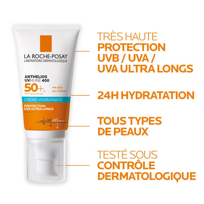 ANTHELIOS UVMUNE 400 CRÈME SOLAIRE PEAU SENSIBLE SANS PARFUM - 50 ml