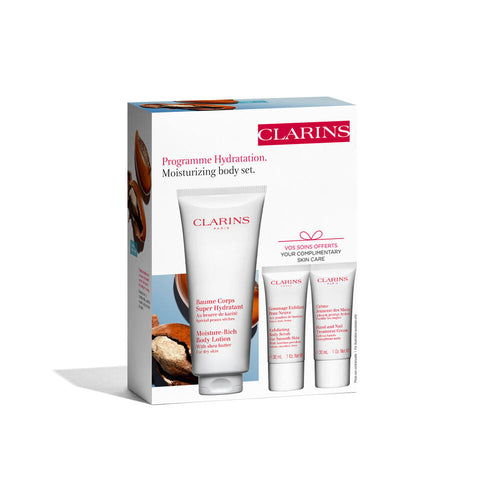 Coffret Baume Corps Super Hydratant, Gommage Exfoliant Peau Neuve et Crème Jeunesse des Mains