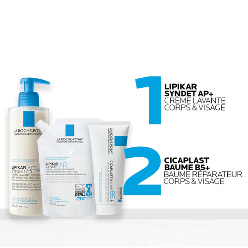 ROUTINE CICAPLAST BAUME B5+, LIPIKAR SYNDET AP+ ET SON ECO-RECHARGE