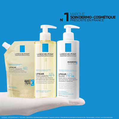 ROUTINE LIPIKAR BAUME AP+M, HUILE DE DOUCHE LAVANTE AP+ ET SON ECO-RECHARGE