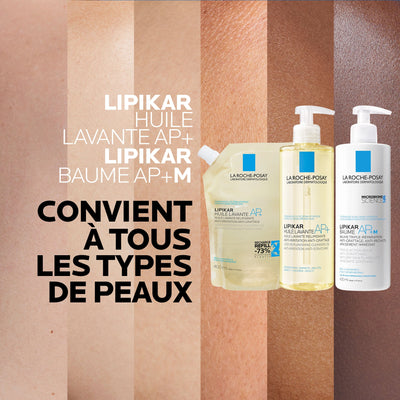 ROUTINE LIPIKAR BAUME AP+M, HUILE DE DOUCHE LAVANTE AP+ ET SON ECO-RECHARGE