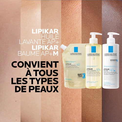 ROUTINE LIPIKAR BAUME AP+M, HUILE DE DOUCHE LAVANTE AP+ ET SON ECO-RECHARGE